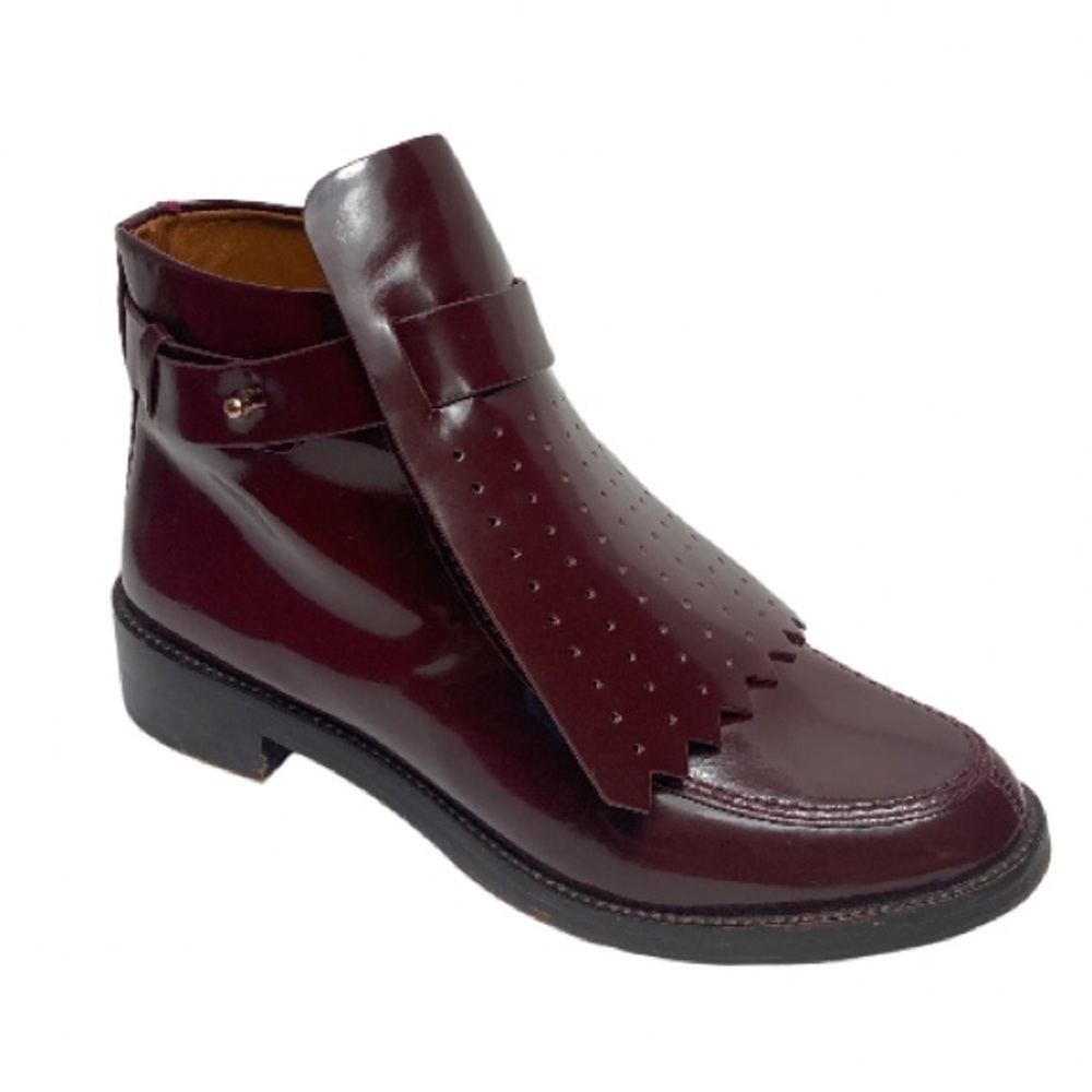 Tory Burch Hyde 40mm glossy patent leather ankle bootie